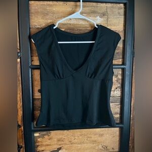 SHEIN Black V-Neck Women's Blouse